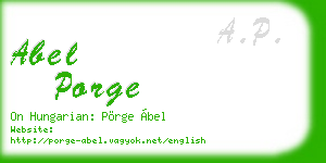 abel porge business card