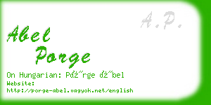 abel porge business card